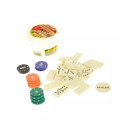 Domino w wiaderku z etonami 45el Adar