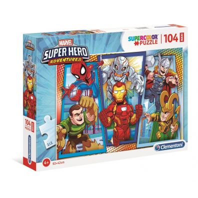 Puzzle maxi 104 el. Supercolor. Super hero Clementoni