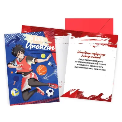 Kukartka Karnet urodziny dzieci�ce anime, ch�opi�ce, pi�ki PR-560