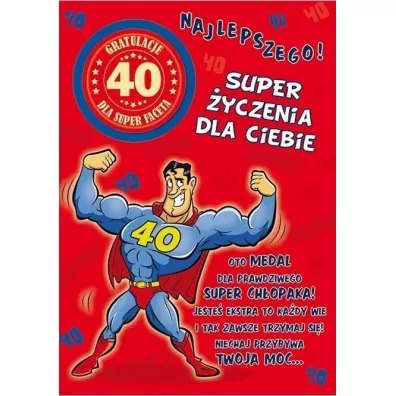 Stamp Karnet Party naklejany B6 + koperta Urodziny 40