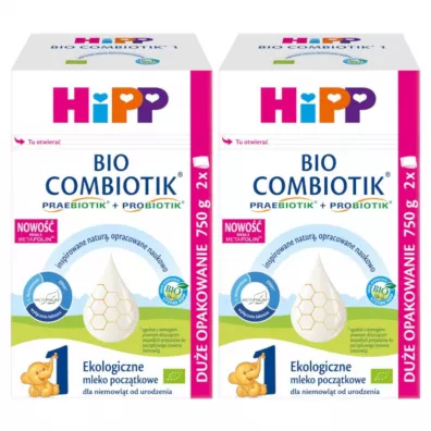 Hipp 1 Bio Combiotik mleko pocz�tkowe, dla niemowl�t od urodzenia Zestaw 2 x 750 g Bio
