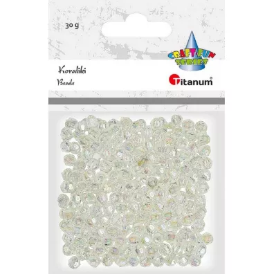 Titanum Koraliki plastikowe fasetowane bia�e 30g