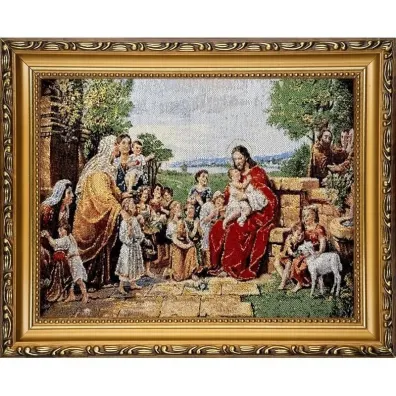 Obraz Haftowany Jezus z Dzie�mi 22x27,5cm