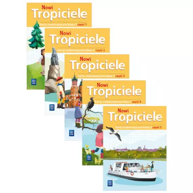 Nowi Tropiciele. Edukacja wczesnoszkolna. Karty matematyczne. Cz�� 1-5. Klasa 3 - Dorota Zdunek, Beata  Szpakowska