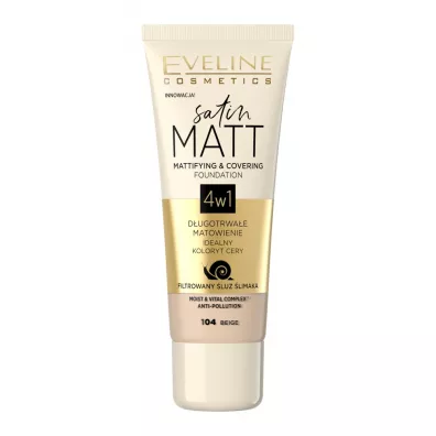 Eveline Cosmetics Satin Matt Foundation matuj�cy podk�ad do twarzy 104 Beige 30 ml