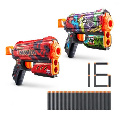 PISTOLET X-SHOT WYRZUTNIA SKINS FLUX 2SZT  STRZALKI ZURU