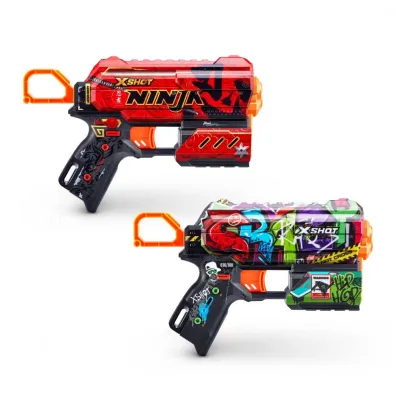 PISTOLET X-SHOT WYRZUTNIA SKINS FLUX 2SZT  STRZALKI ZURU