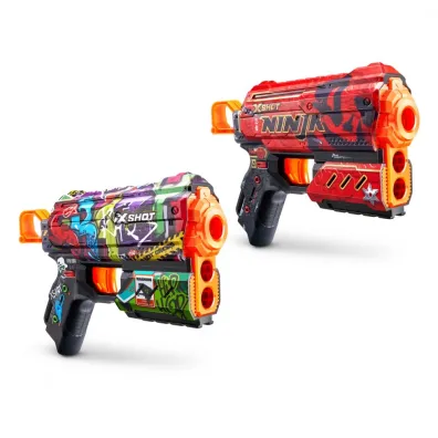PISTOLET X-SHOT WYRZUTNIA SKINS FLUX 2SZT  STRZALKI ZURU