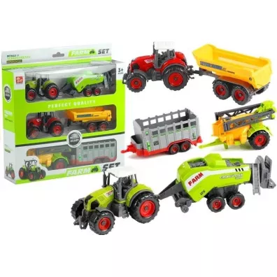 Traktory z przyczepami 6w1 Leantoys