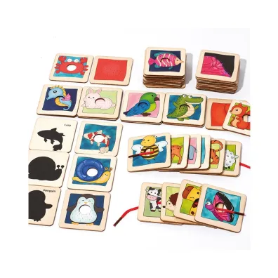 Puzzle Edukacyjne dopasuj kszta�ty i cienie zwierz�tka Askato