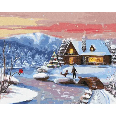 Ideyka Malowanie po numerach - �nie�ny spacer 40x50cm