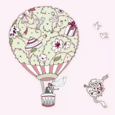 Clear Creations Karnet Swarovski kwadrat CL1901 �lub balon