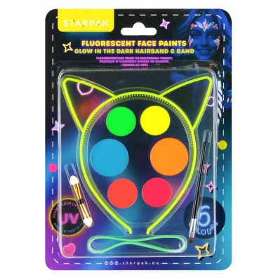 Farby do malowania twarzy 6 kolor�w Fluo STARPAK 546490