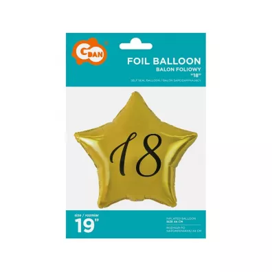 Godan Balon foliowy 18-stka gwiazda z�oty