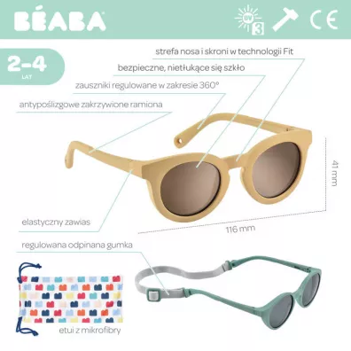 Beaba Okulary przeciwsoneczne dla dzieci 2-4 lata Happy - Stage gold