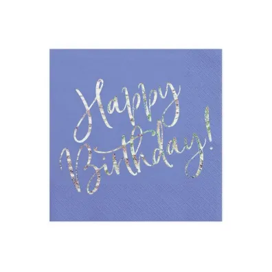 PartyDeco Serwetki Happy Birthday 33x33 cm