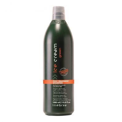 Inebrya Ice Cream Green Post Treatment Shampoo eko szampon do włosów osłabionych i zniszczonych zabiegami pH 5,0 1 l