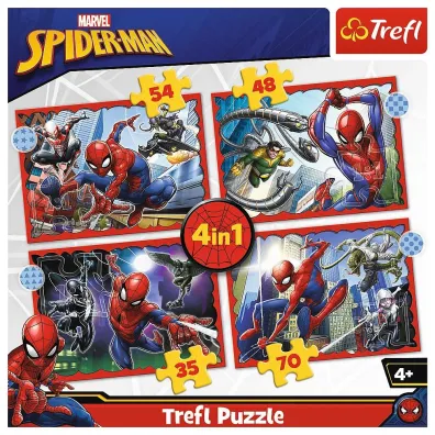 Puzzle 4w1 - Bohaterski SpiderMan (35+48+54+70 el.) Trefl