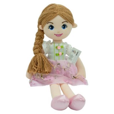 Lalka Emilka różowa sukienka, brazowe włosy Axiom