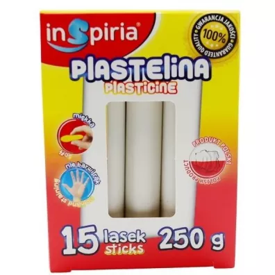 InSpiria Plastelina bia�a 15 lasek, 250g