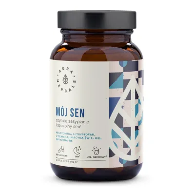 Aura Herbals M�j Sen, Szybkie Zasypianie i Spokojny Sen Suplement diety 60 kaps.