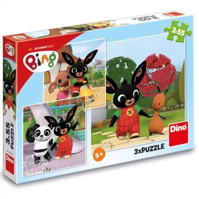 Puzzle 3x55 el. Kr�lik Bing Dino Toys