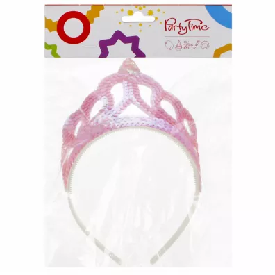 Arpex Ozdoba karnawa�owa Tiara w cekiny r�owa
