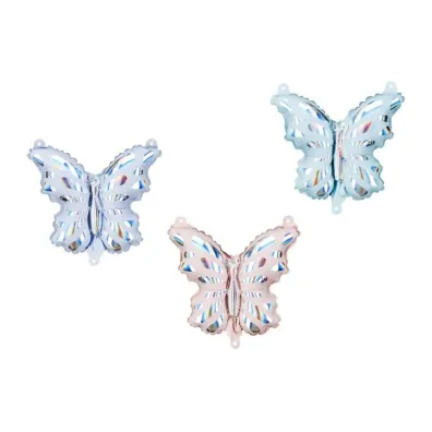 PartyDeco Balony foliowe do girland Motyle mix 19x23cm