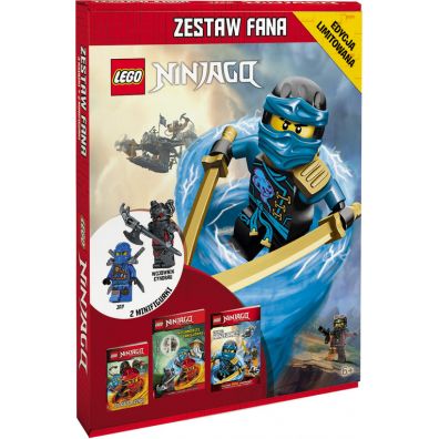 LEGO NINJAGO. Zestaw Fana. 3 ksiki i 2 minifigurki: Jay, Wojownik Cynobru
