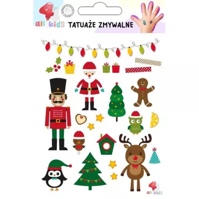 Tatua�e zmywalne dla dzieci Bo�e Narodzenie 4 All4Kids