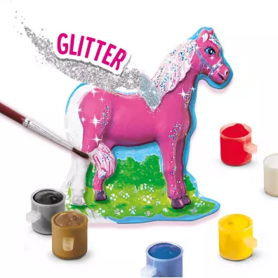 Odlewy gipsowe Fantazyjne Koniki + brokat Ses Creative