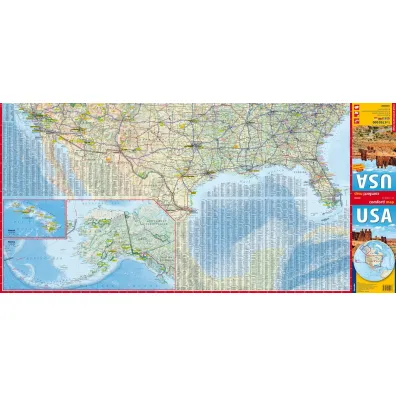 Usa laminowana mapa samochodowo-turystyczna 1:4 750 000