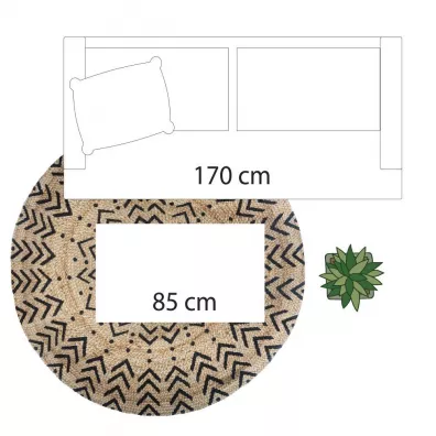 Okrgy dywan jutowy 120 cm wzr 1