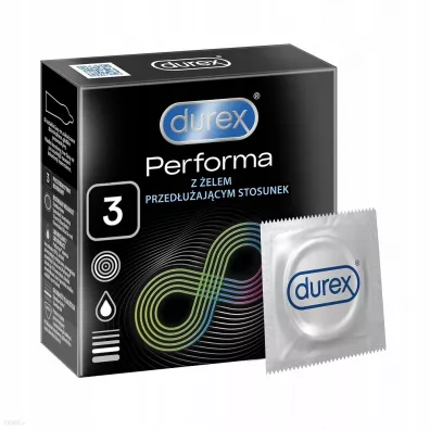 Durex Performa prezerwatywy z lubrykantem dla d�u�szej przyjemno�ci 3 szt.