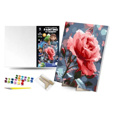 Qbee Malowanie po numerach - R�a na r�y 30x40cm
