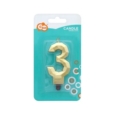 Godan �wieczka Cyfra 3 Diament 7.6cm