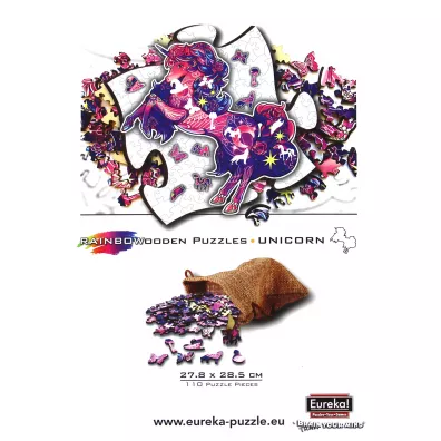 Puzzle drewniane kolorowe 110 el. Jednoro�ec Eureka 3D