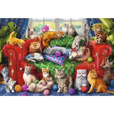Puzzle 1500 el. Kociaki na sofie Trefl