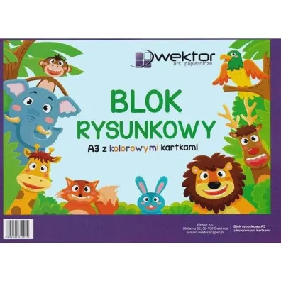 Blok rysunkowy A3 kolor 10szt/opak