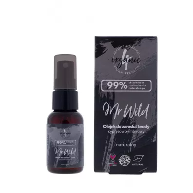 4organic Mr Wild olejek do zarostu i brody cyprysowo-imbirowy 30 ml