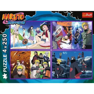 Puzzle 4x250 el. Przygody Naruto Uzumaki Trefl