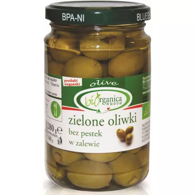 Biorganica Nuova Oliwki zielone bez pestek w zalewie (s�oik) 280 g Bio