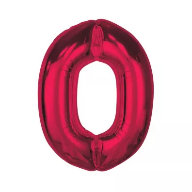 Godan Balon foliowy cyfra 0 czerwona Smart 92cm
