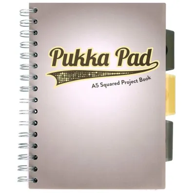Pukka Pad Project Book A5 Grey Design Szary kratka, 80g 100 kartek