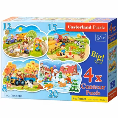 Puzzle 4w1 8+12+15+20 el. Cztery pory roku Castorland