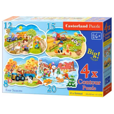 Puzzle 4w1 8+12+15+20 el. Cztery pory roku Castorland