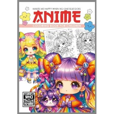 Kolorowanka A4 Anime Dla Dzieci czerwona