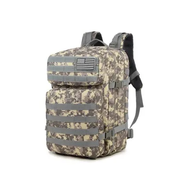 LeanToys Plecak militarny wojskowy siwy 40-60L