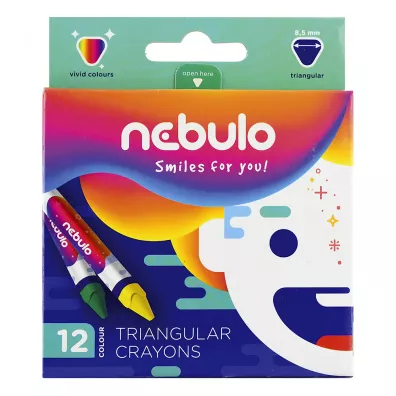 Nebulo Kredki wiecowe trjktne 12 szt.