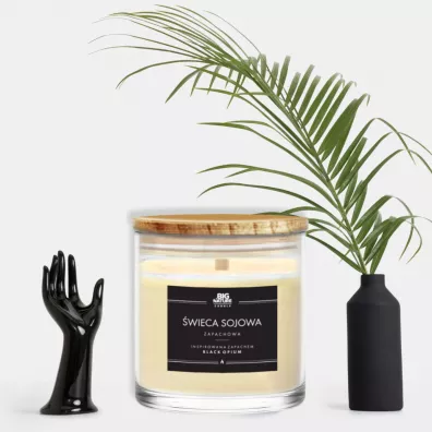 Big Nature wieca sojowa inspiracja zapachowa Black Opium 215 g